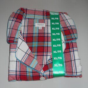 Bedhead Women's 2 pc PJ Set. Red, White, Blue with Yellow Plaid Size xl NWT